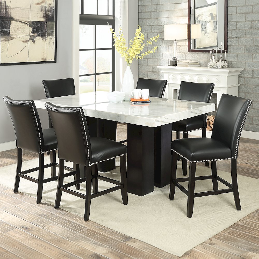 Camila 9PC Rectangle Counter Set Black Chair. Picture 6