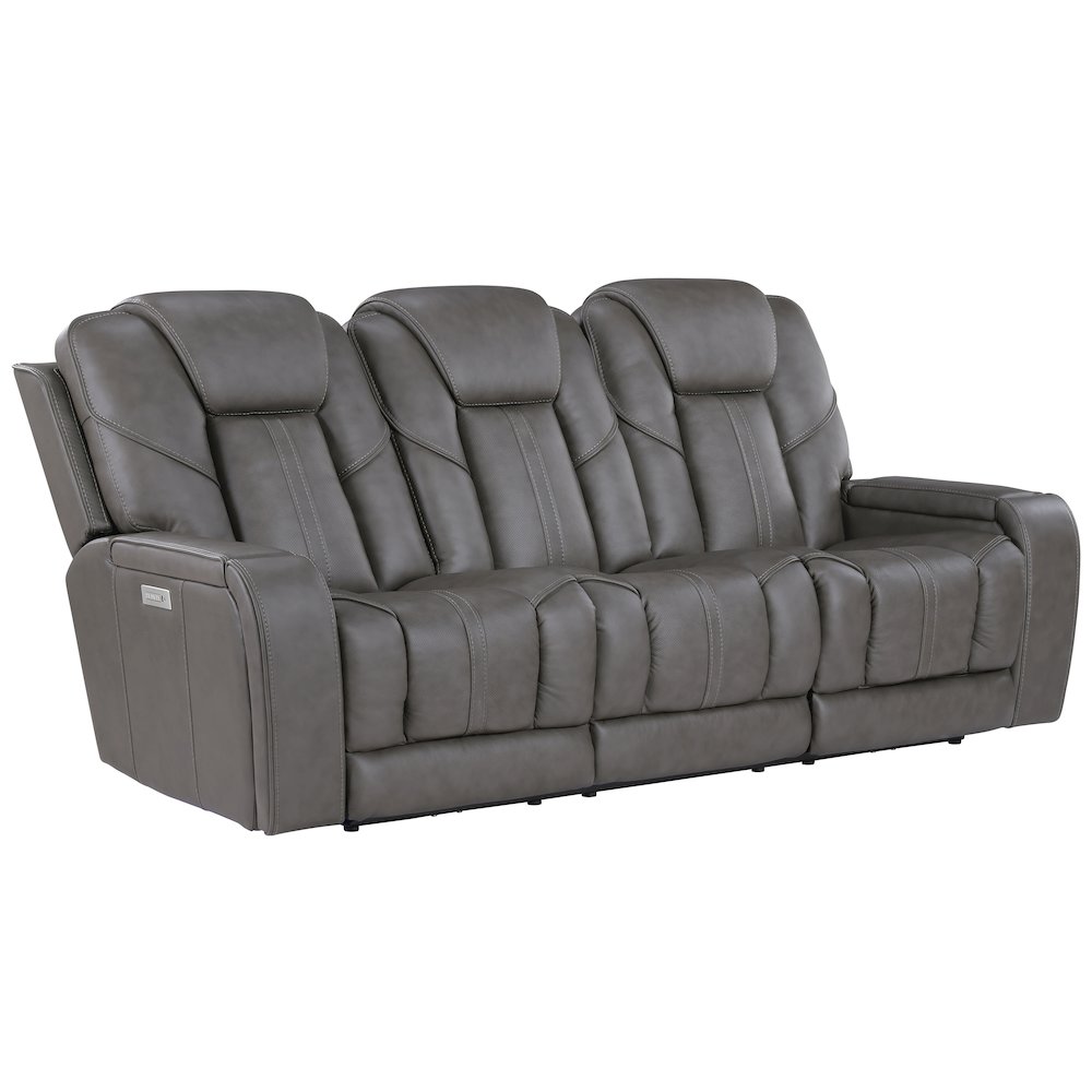 Daniel Triple Power Leather Theater Sofa. Picture 1