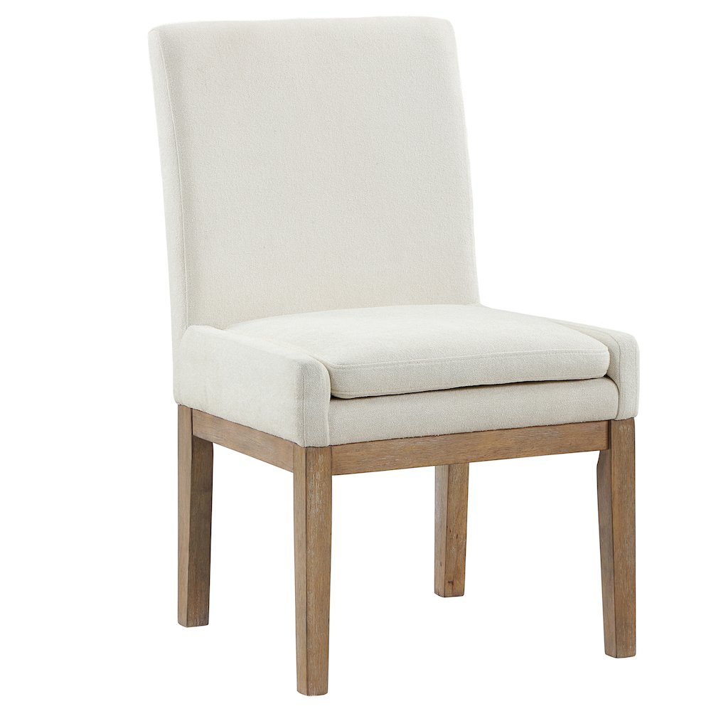 Aubrey 7-Piece 78-96" Dining Table Set with 6 Upholstered Parsons Chairs, Brown. Picture 3