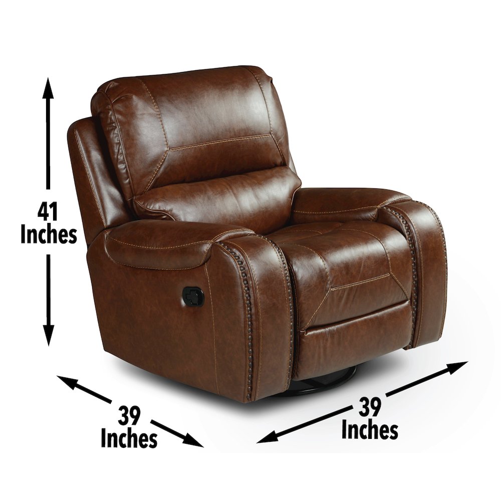 Keily Brown Manual Recliner. Picture 8