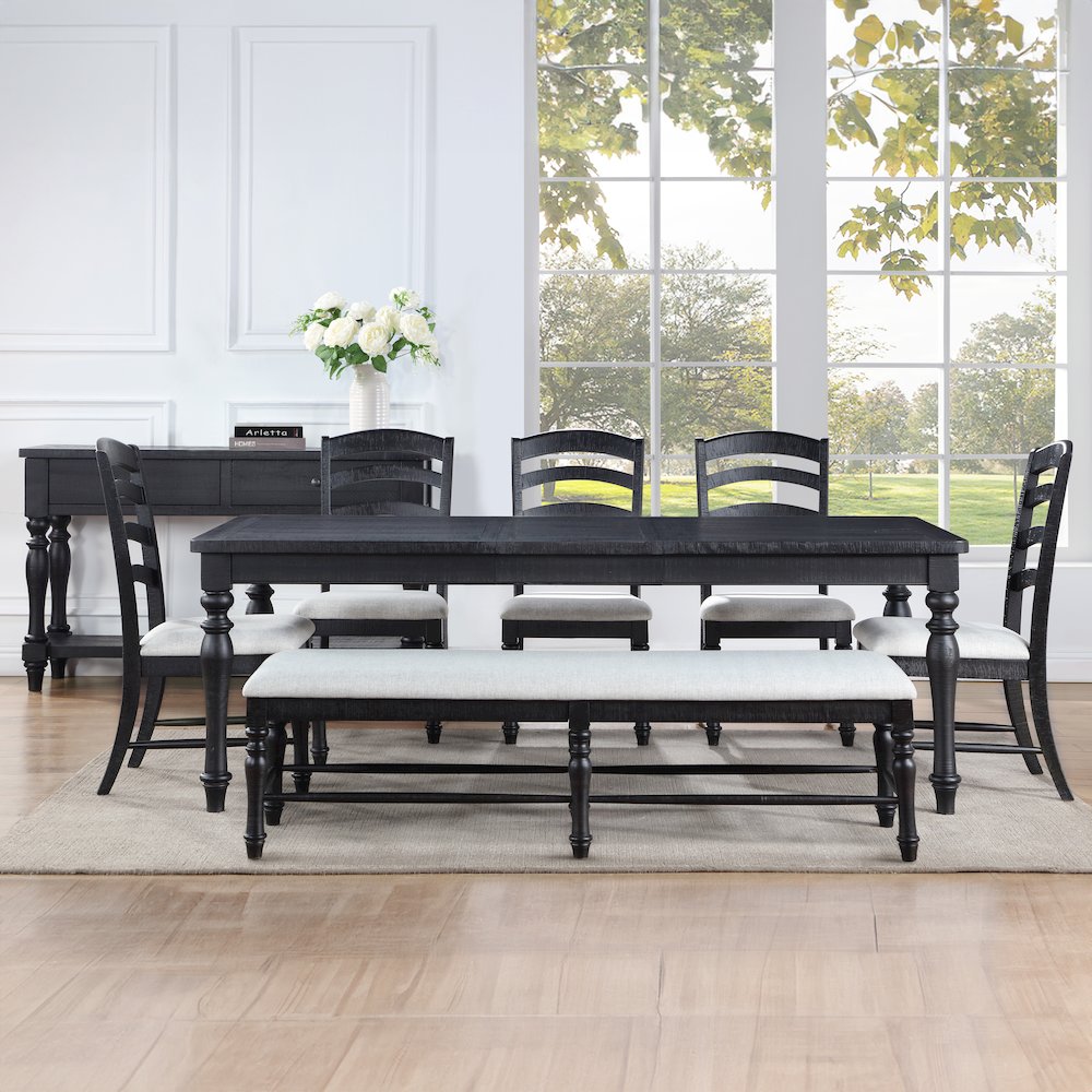 Odessa 6-Piece Dining Set (Table, 4 Side Chairs & Bench). Picture 5
