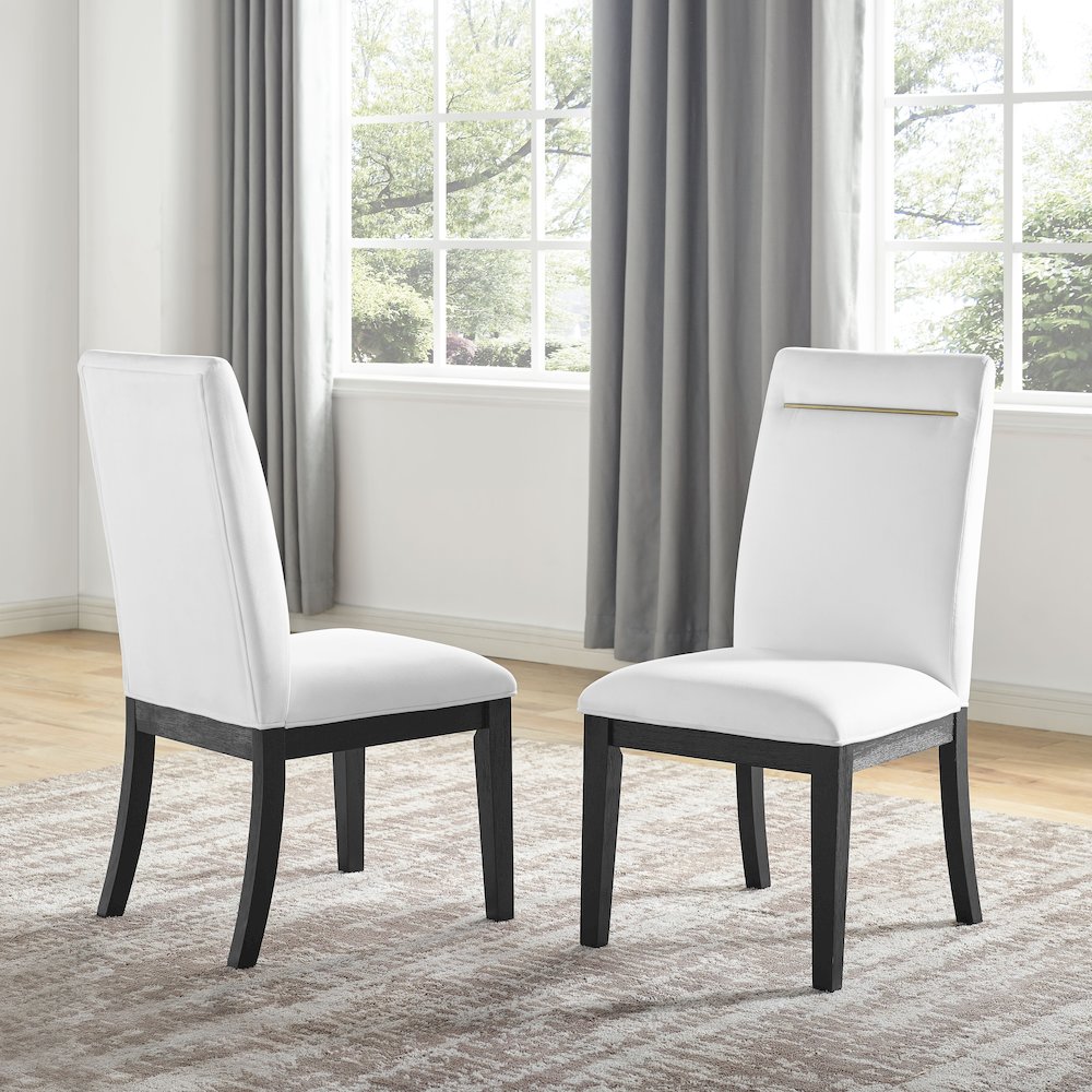 Yves 8pc Dining Set - White. Picture 7