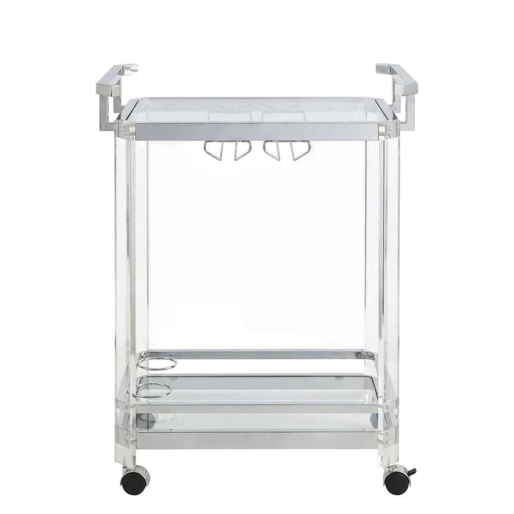 Chrome Kitchen Server Cart with Sturdy Metal Frame and Modern Design. Picture 2