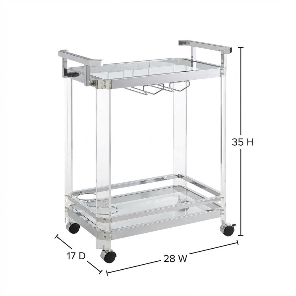 Chrome Kitchen Server Cart with Sturdy Metal Frame and Modern Design. Picture 6