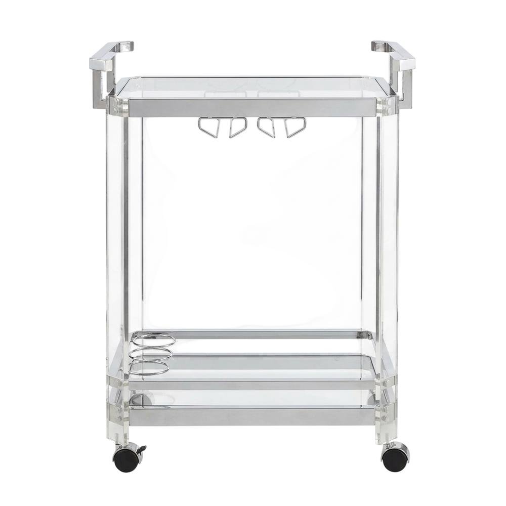 Chrome Kitchen Server Cart with Sturdy Metal Frame and Modern Design. Picture 4