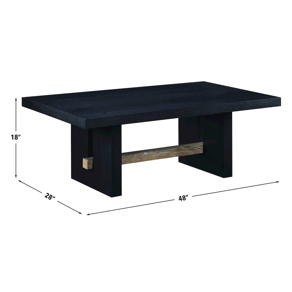 Aubrey 48" Coffee Table, Black Finish. Picture 3