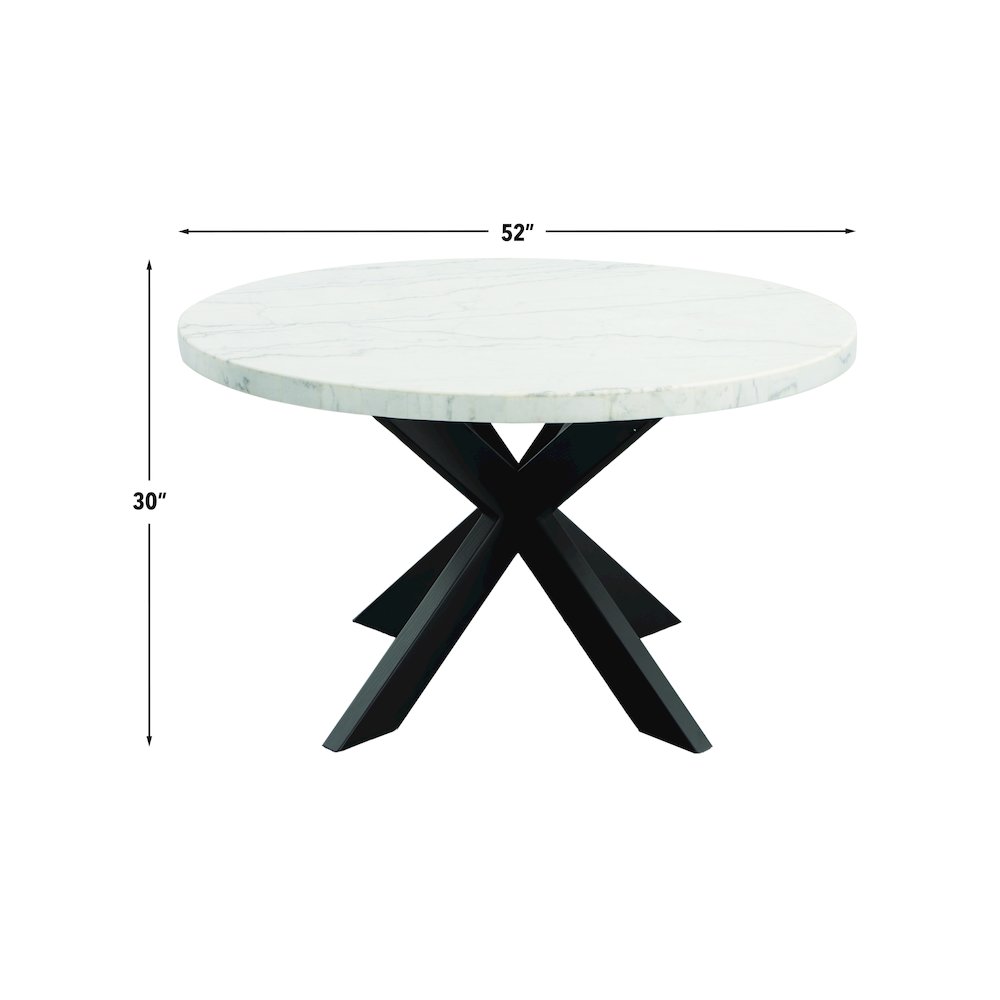 Xena Marble Top 52" Round Dining Table. Picture 1