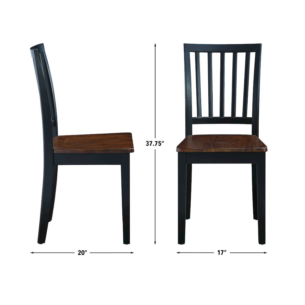 Joplin Solid Wood Two-Tone Farmhouse Chair, Walnut and Ebony finish. Picture 7