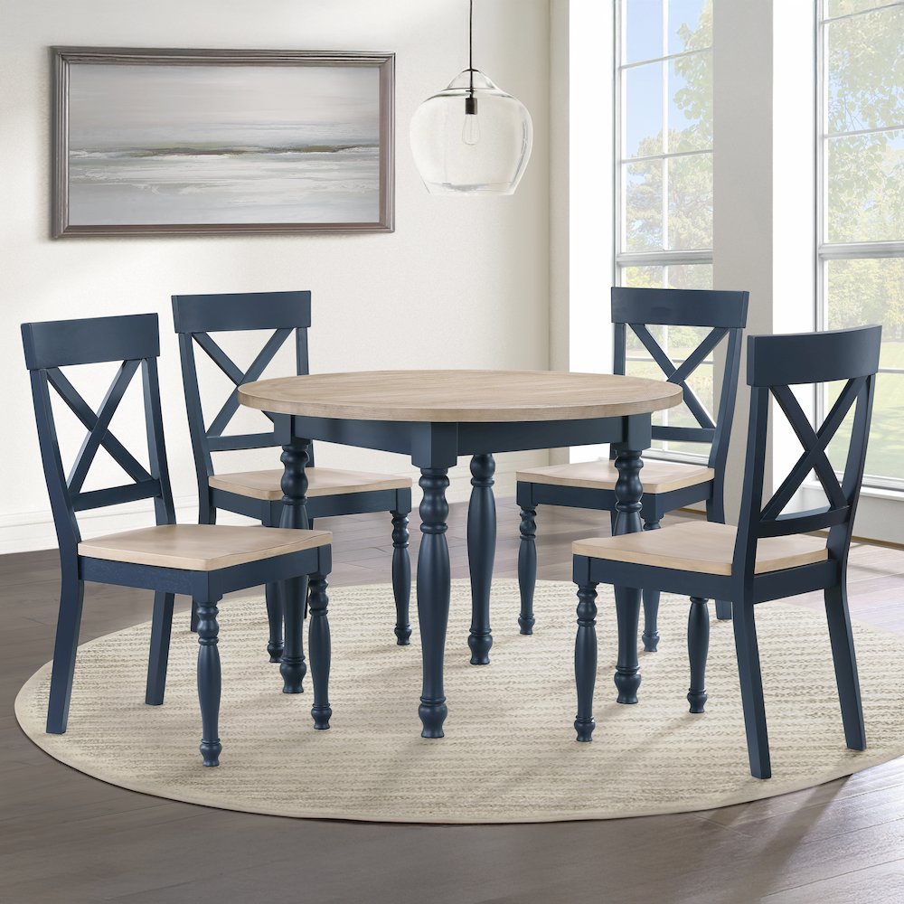 Darcy Blue Round Table. Picture 5