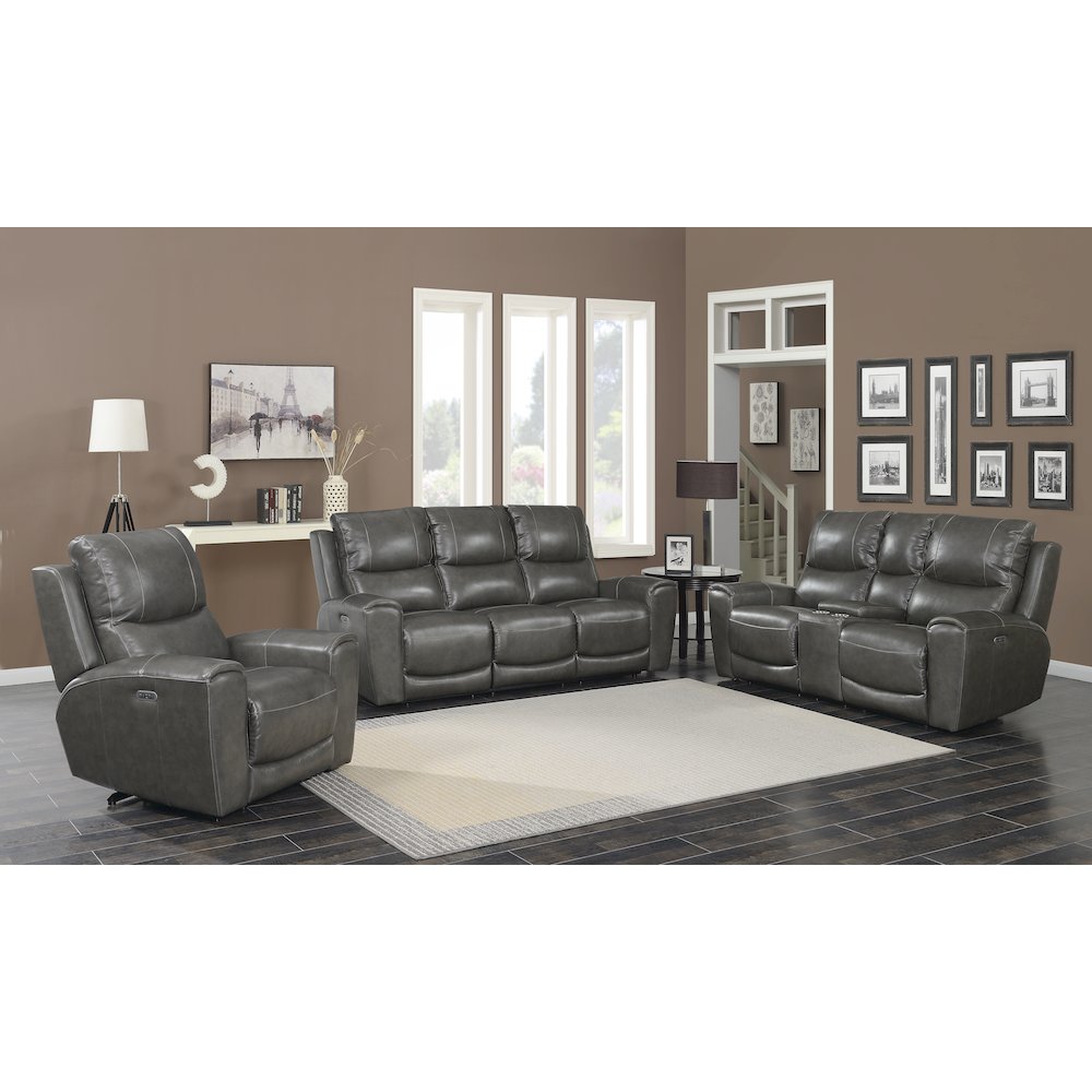 Laurel 2pc Power Reclining Grey. Picture 6