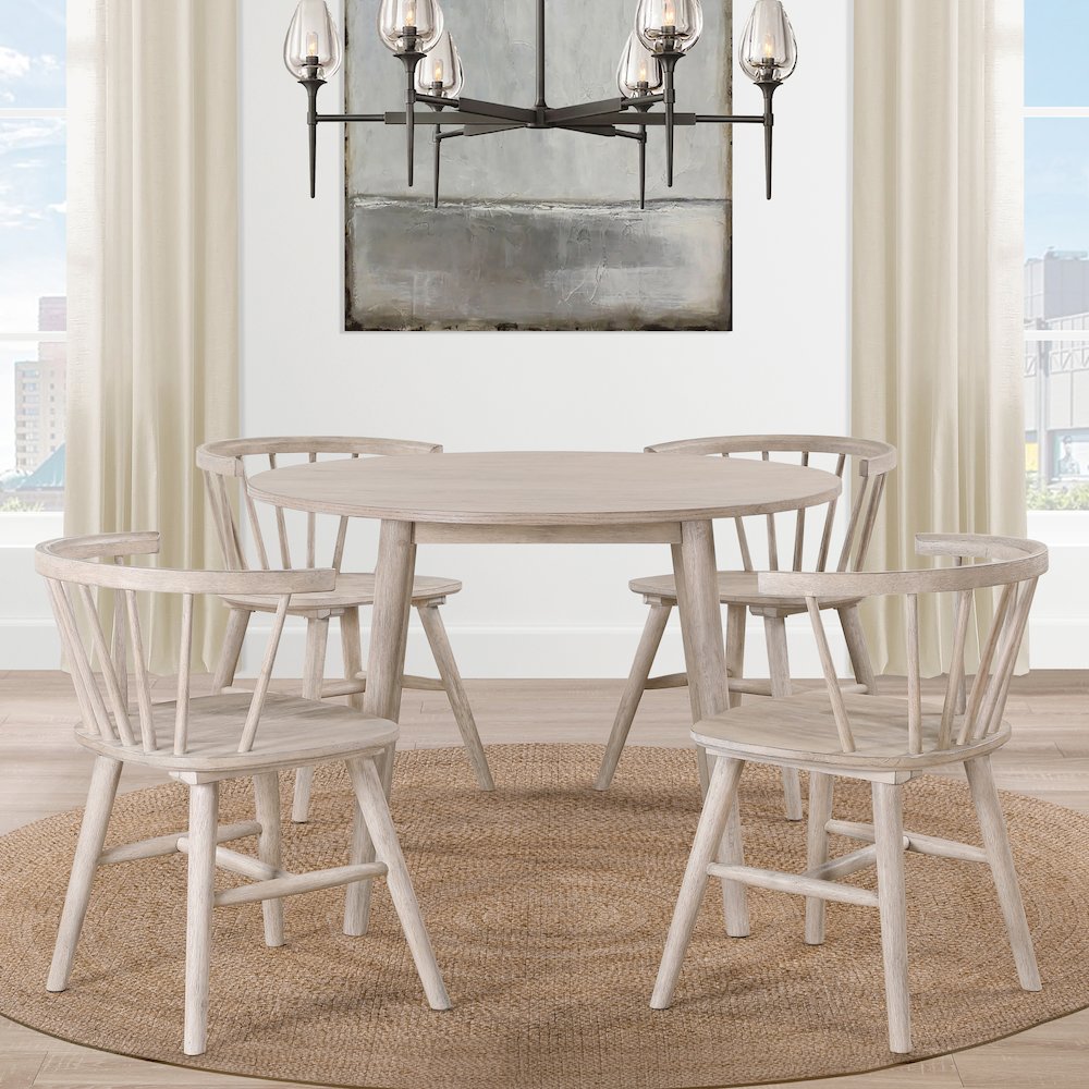 Willow 42" Round Dining Table, Tan. Picture 5