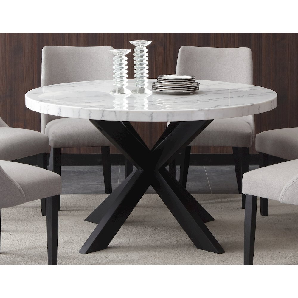Xena Marble Top 52" Round Dining Table. Picture 5