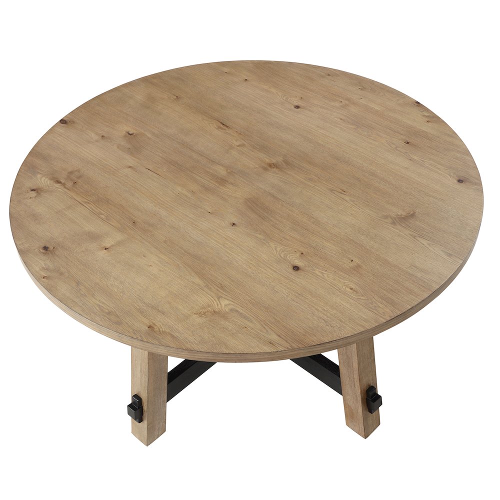 Aubrey 54" Round Dining Table, Brown. Picture 6