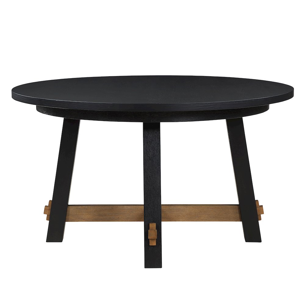 Aubrey 54" Round Dining Table, Black. Picture 2