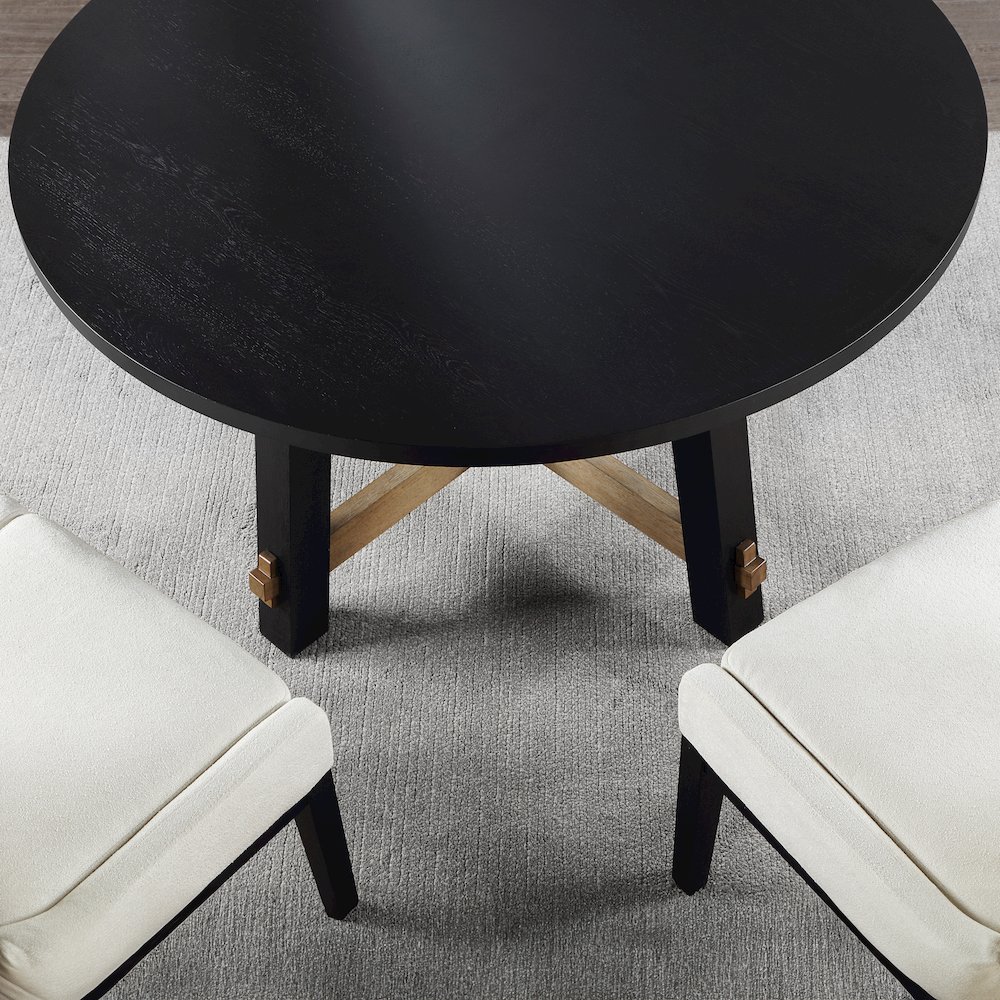 Aubrey 54" Round Dining Table, Black. Picture 6