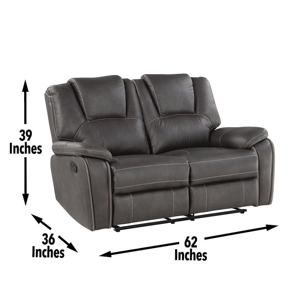 Katrine Charcoal Manual Loveseat. Picture 5