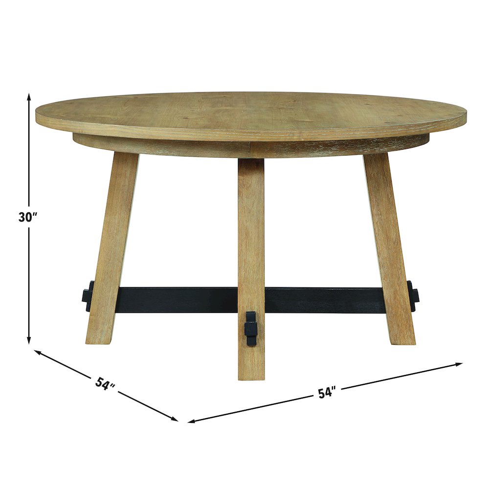 Aubrey 54" Round Dining Table, Brown. Picture 7