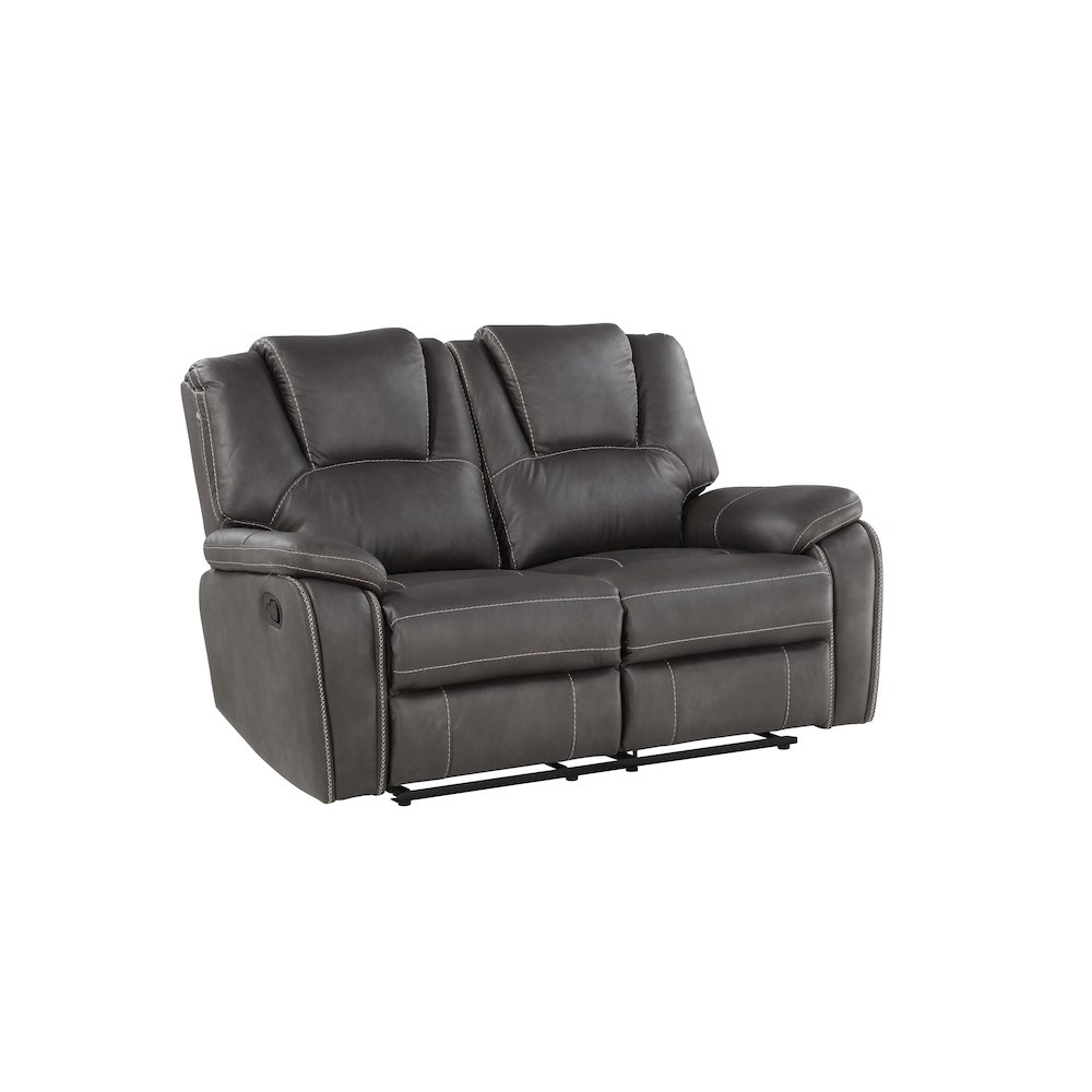 Katrine Charcoal Manual Loveseat. Picture 1