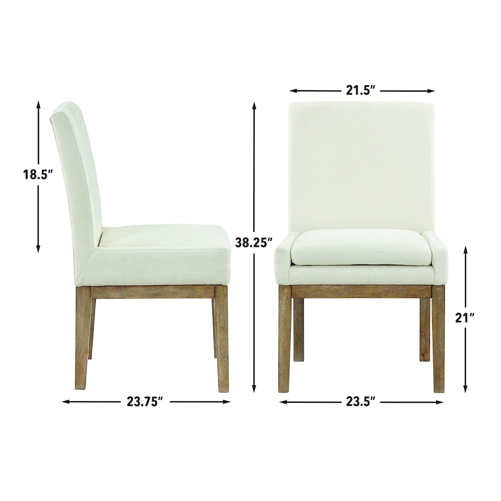 Aubrey 7-Piece 78-96" Dining Table Set with 6 Upholstered Parsons Chairs, Brown. Picture 12