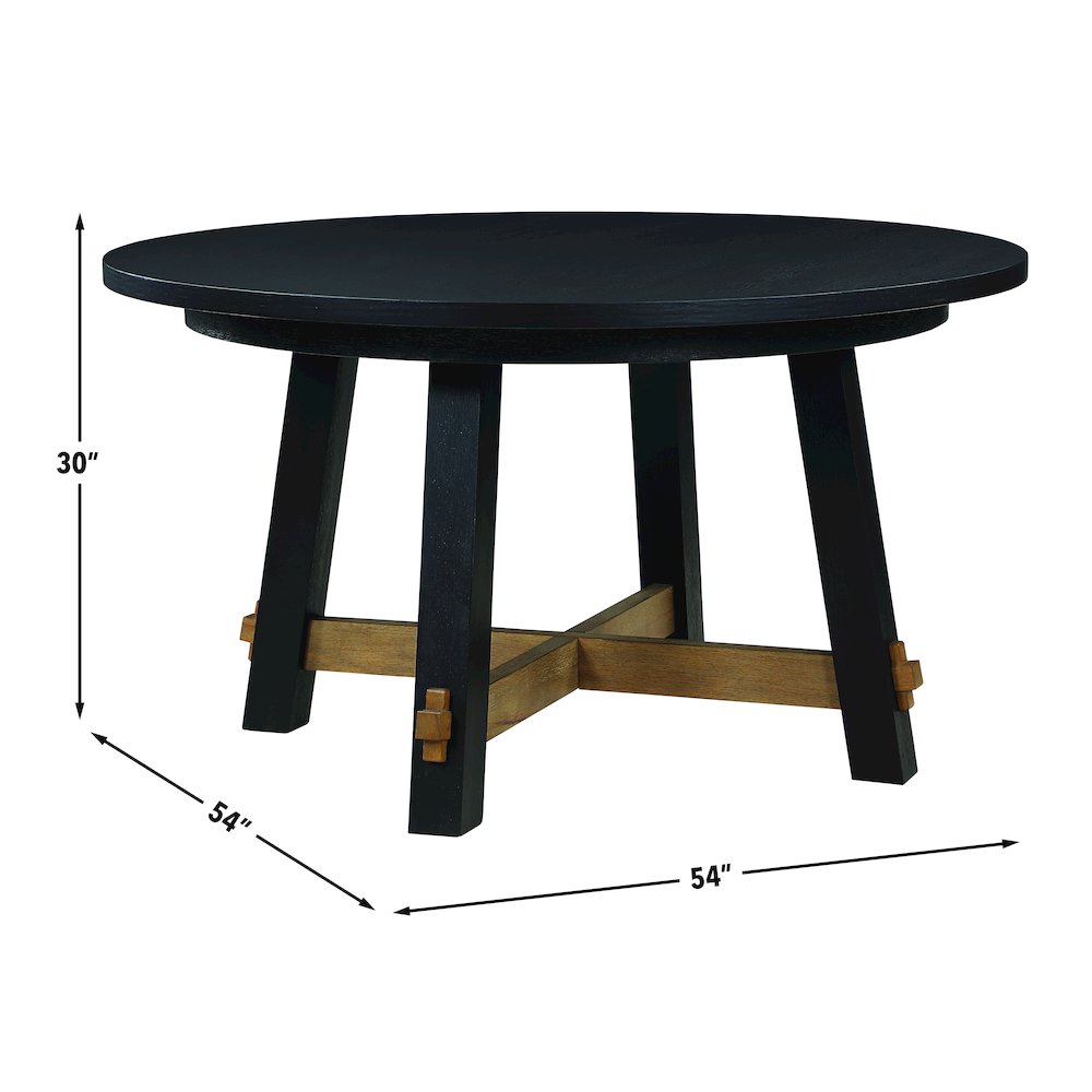 Aubrey 54" Round Dining Table, Black. Picture 7