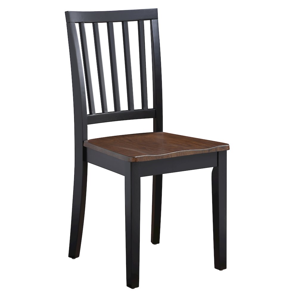 Joplin Solid Wood Two-Tone Farmhouse Chair, Walnut and Ebony finish. Picture 1