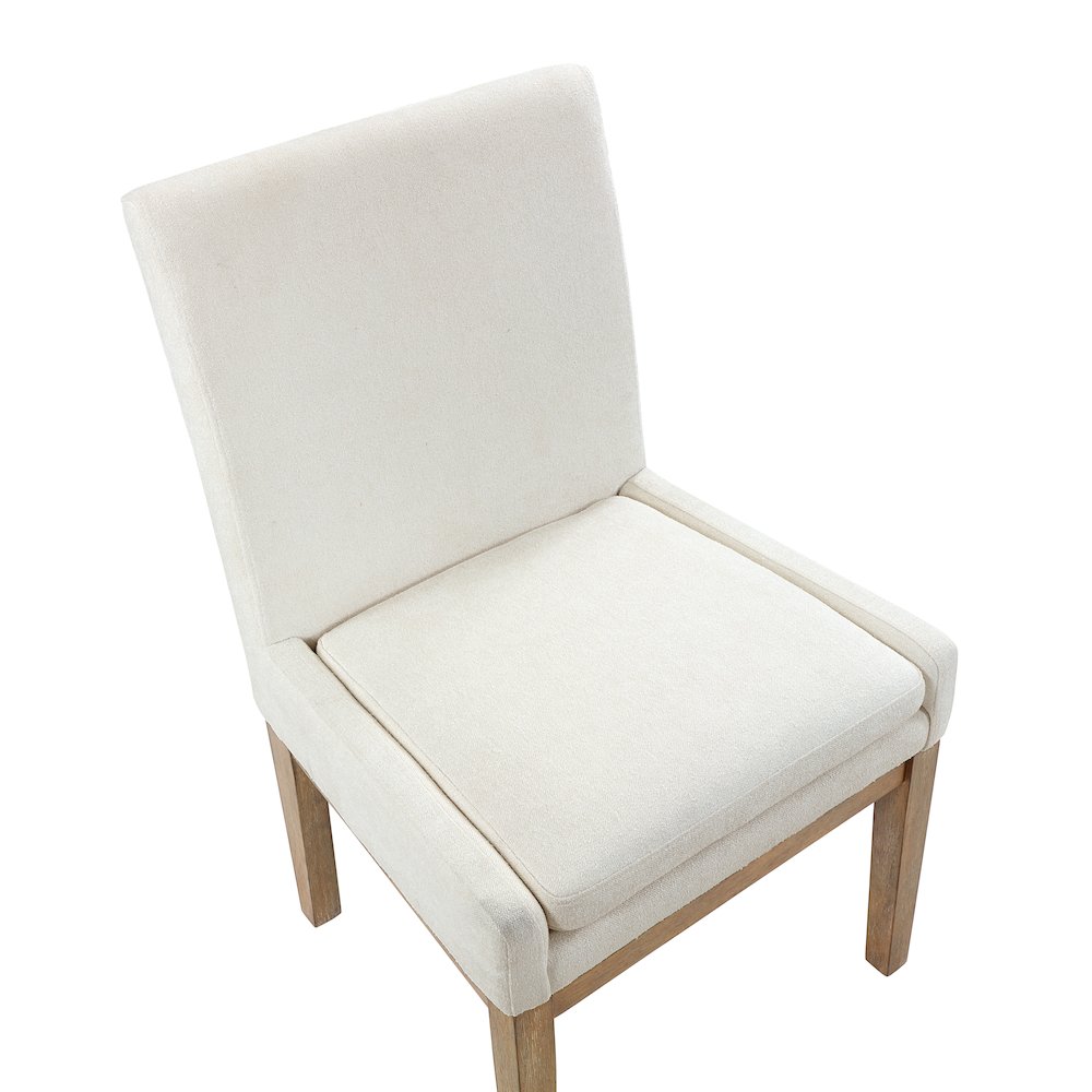 Aubrey 7-Piece 78-96" Dining Table Set with 6 Upholstered Parsons Chairs, Brown. Picture 9