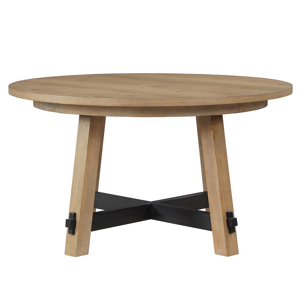Aubrey 54" Round Dining Table, Brown. Picture 2