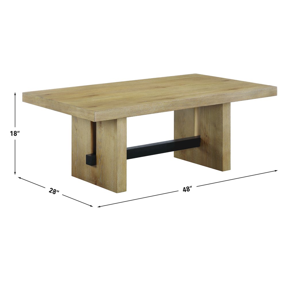 Aubrey 48″ Coffee Table, Brown. Picture 5