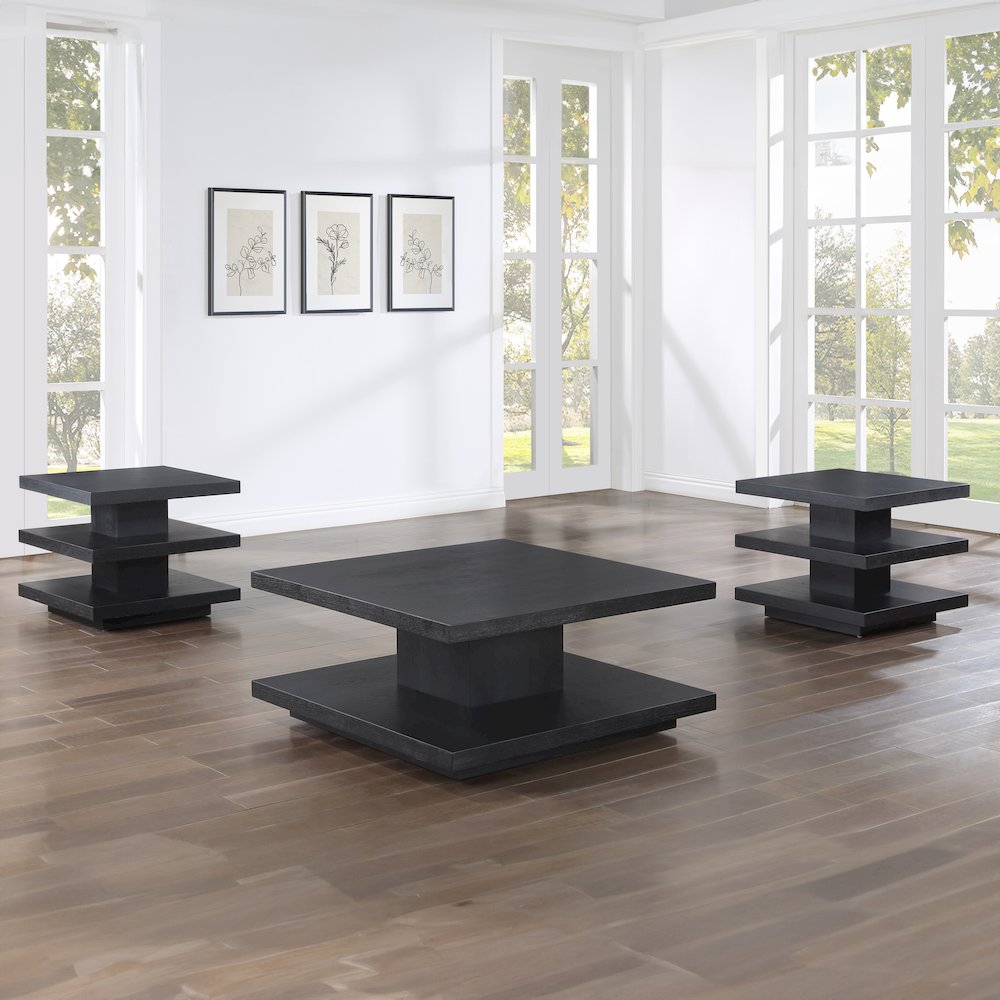Canyon Cocktail Table with Casters, Black. Picture 8