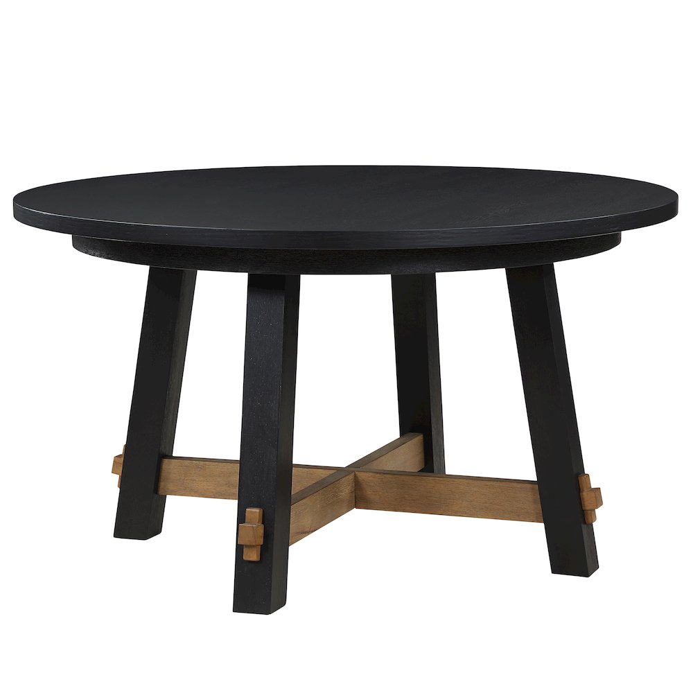 Aubrey 54" Round Dining Table, Black. Picture 1