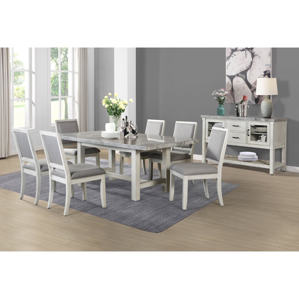 Canova Gray Marble Top Dining. Picture 4