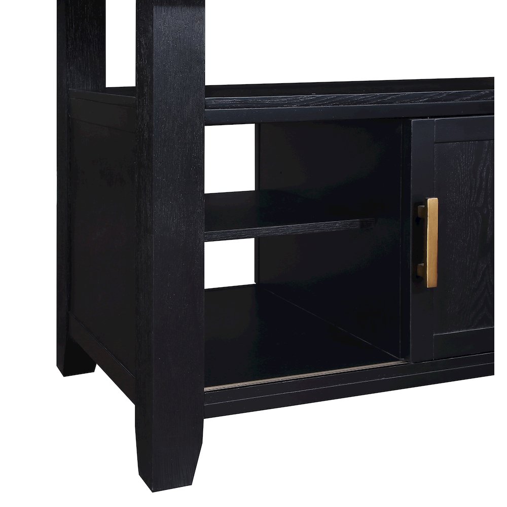 Yves Black Counter Table With Storage and 6 Grey Counter Chairs. Picture 8