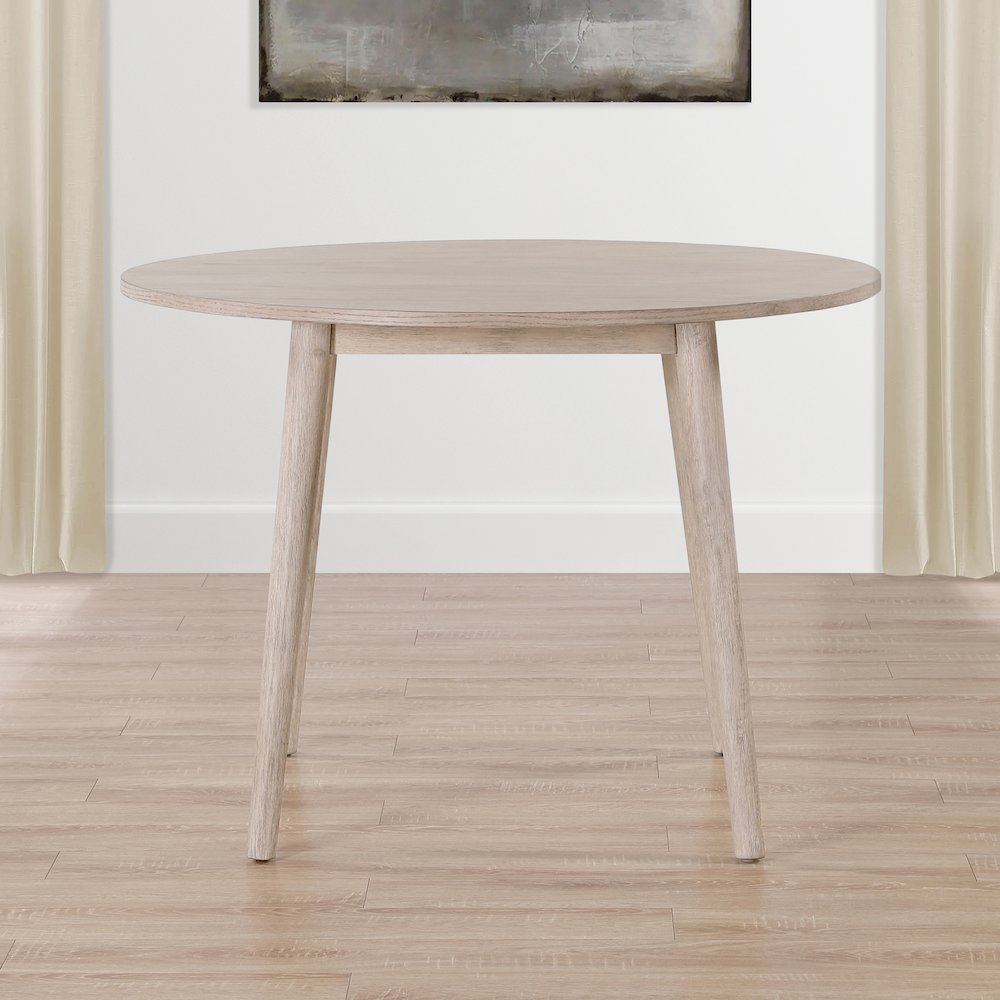 Willow 42" Round Dining Table, Tan. Picture 4