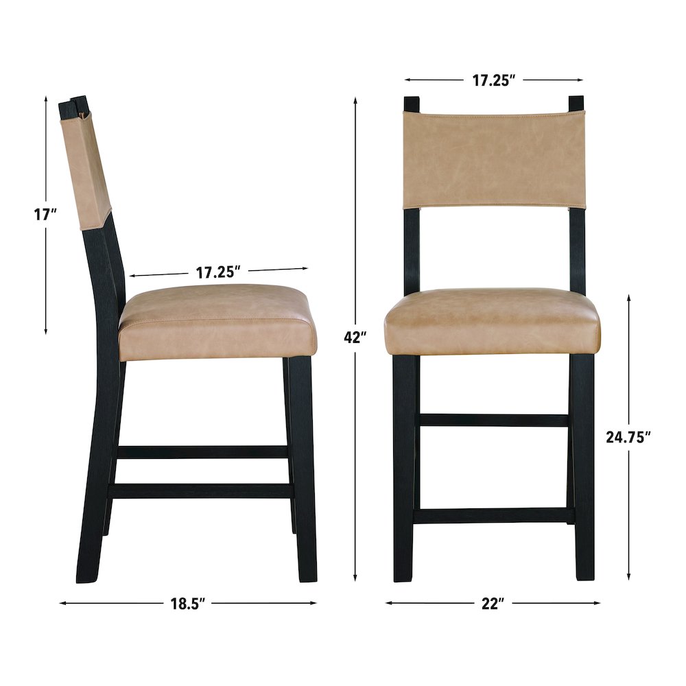Aubrey Black Counter Chair. Picture 10
