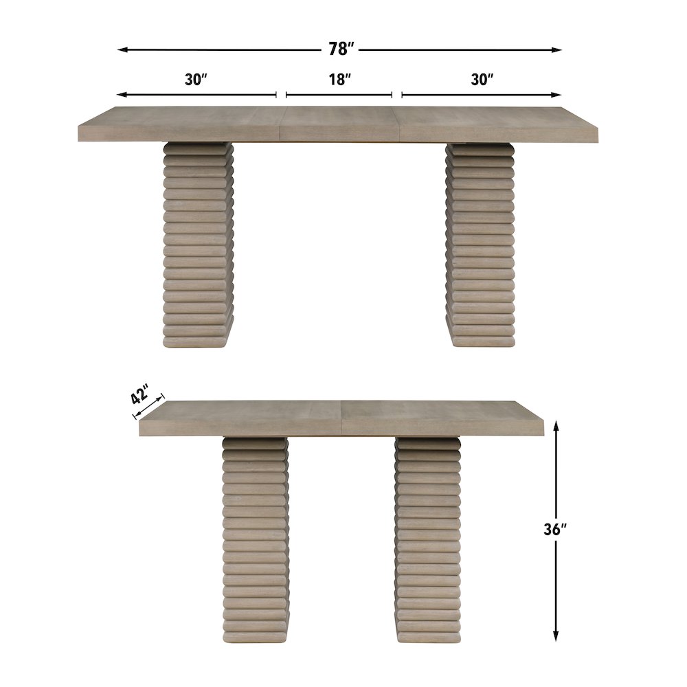 Lily 60-78" Counter Table w/18" Leaf. Picture 11