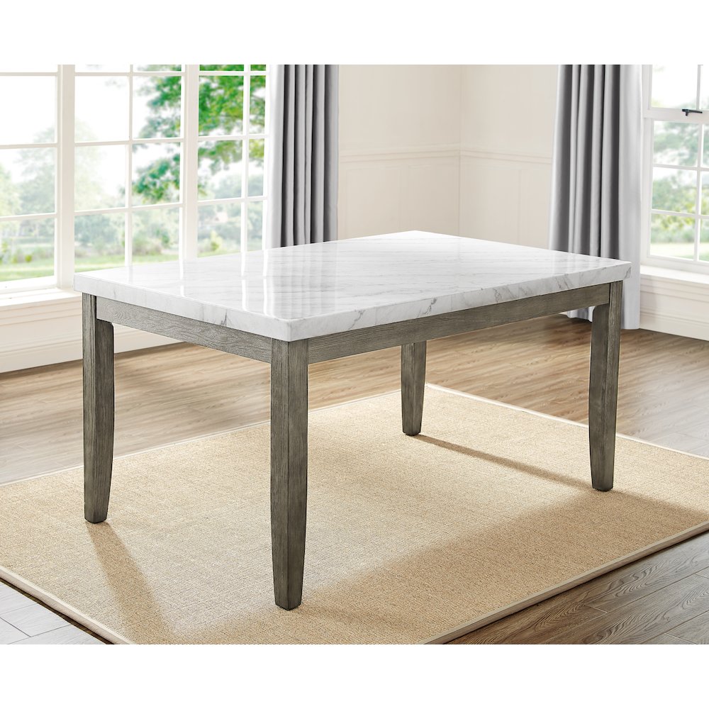 Emily White Marble Top Dining Table. Picture 2