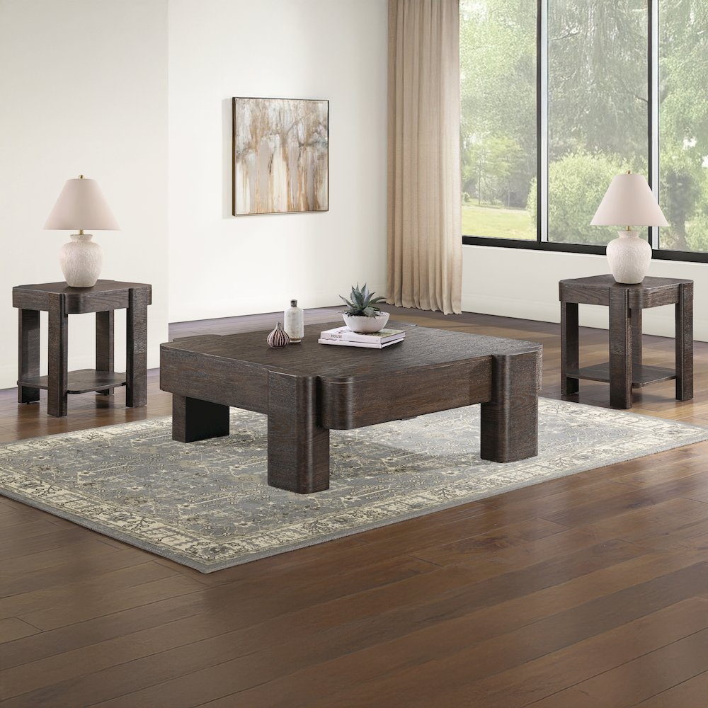 Salina Espresso Square End Table. Picture 4