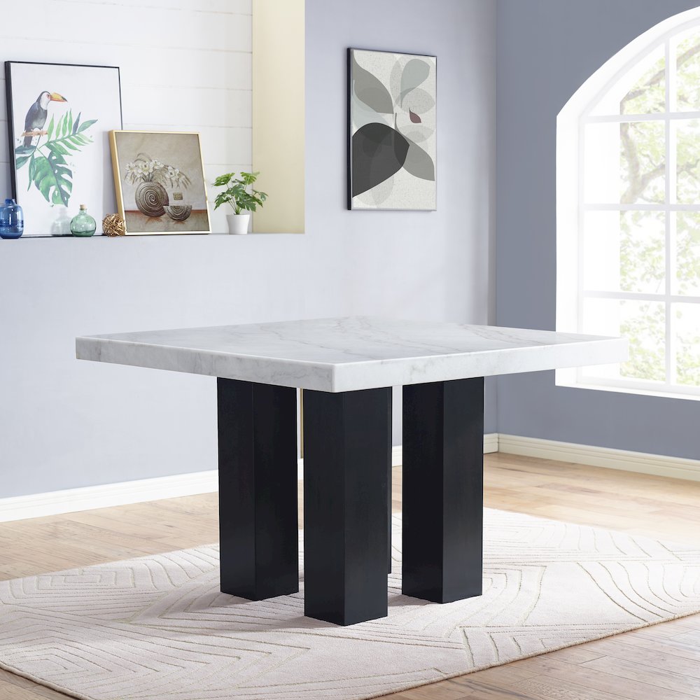 Camila 9PC Square Dining Set Blue Chair. Picture 6