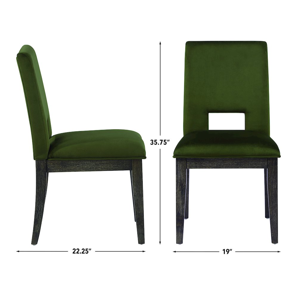 Evan Green Velvet Side Chair. Picture 5