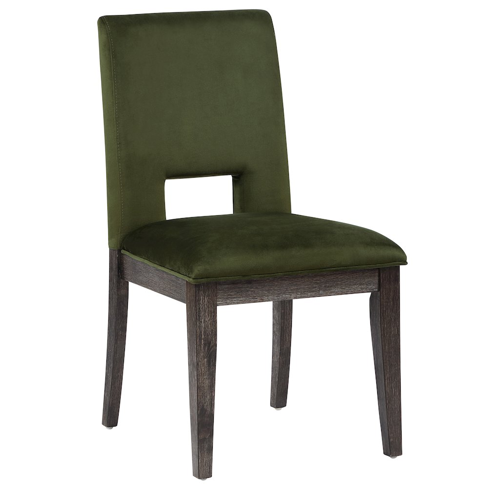 Evan Green Velvet Side Chair. Picture 1