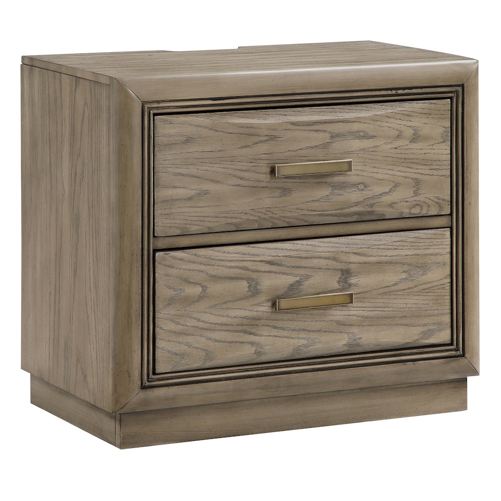 2-Drawer NightstandExpertly crafted from oak veneers, solid Asian hardwoods. Picture 1