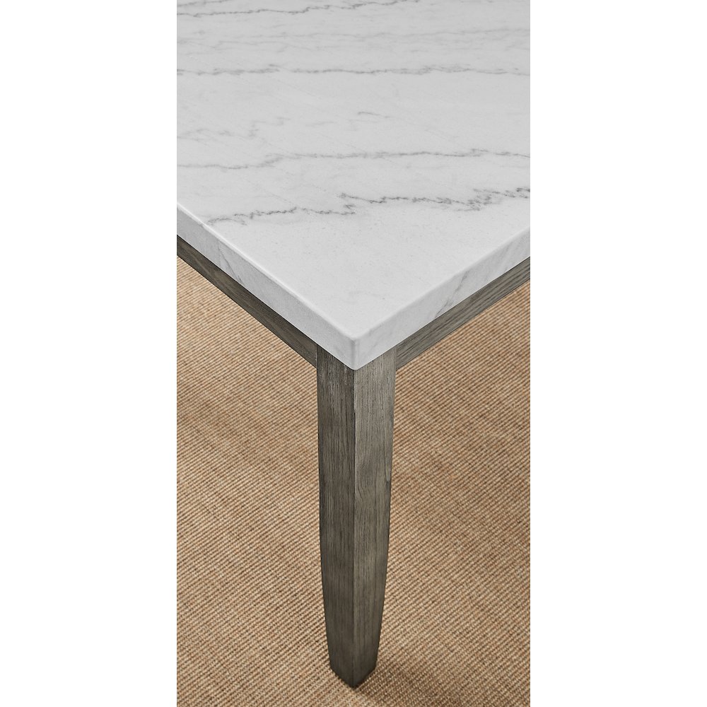Emily White Marble Top Dining Table. Picture 5