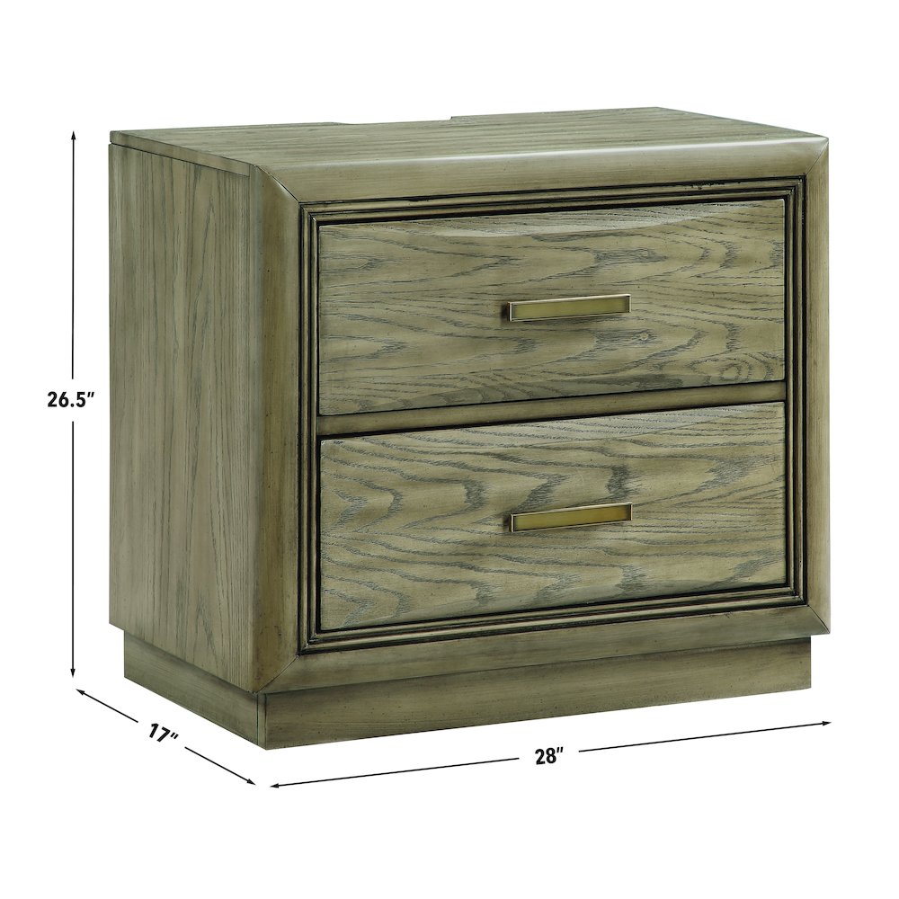 2-Drawer NightstandExpertly crafted from oak veneers, solid Asian hardwoods. Picture 8