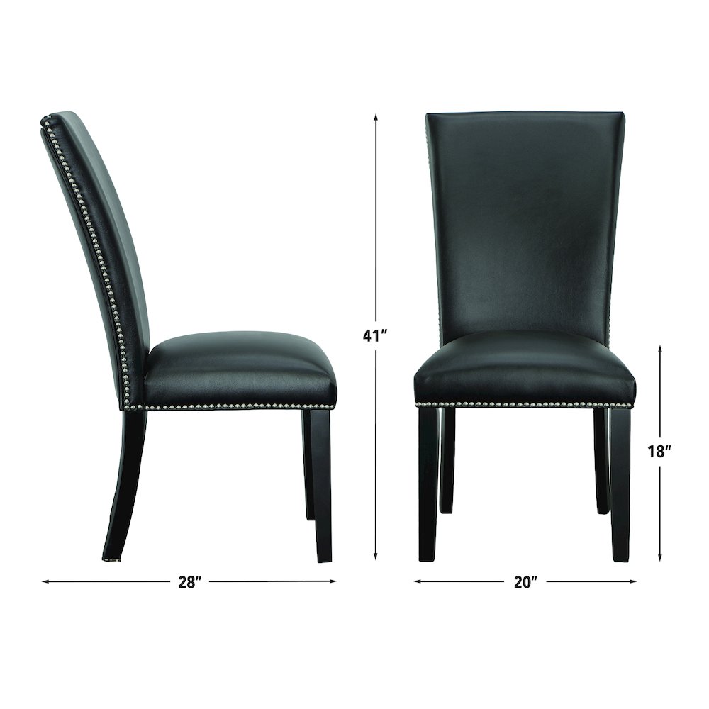 Camila 5PC Rectangle Dining Set Black Chair. Picture 10