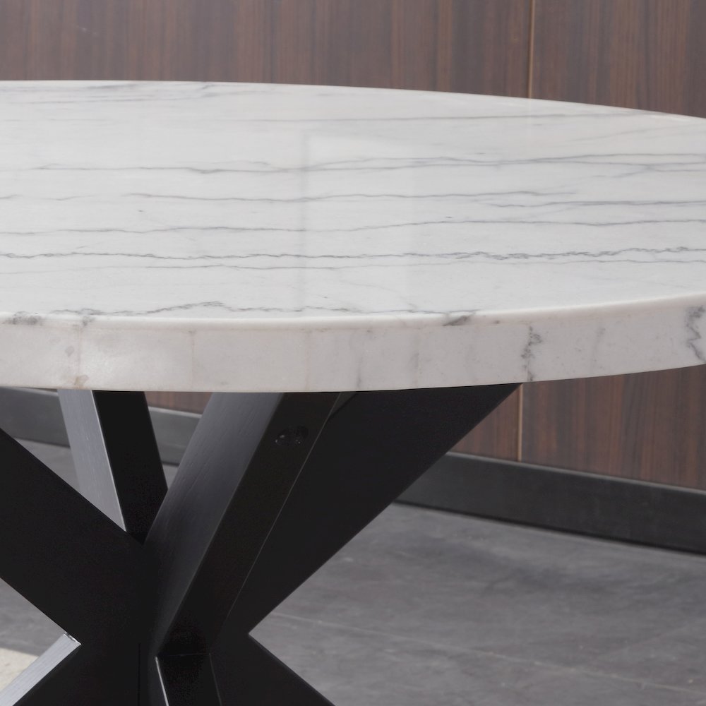 Xena Marble Top 52" Round Dining Table. Picture 7