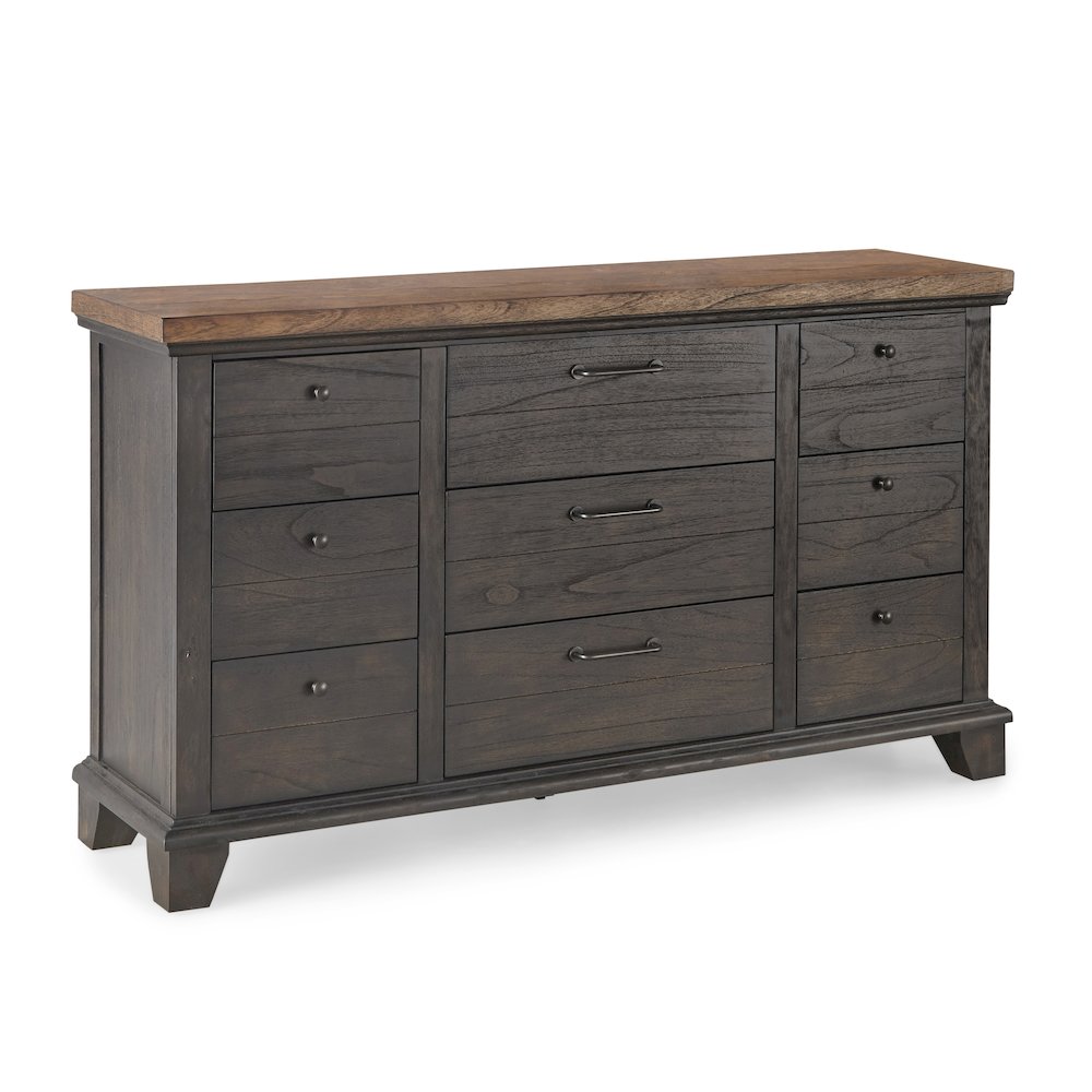 Bear Creek 9-Drawer Dresser, Brown. Picture 2