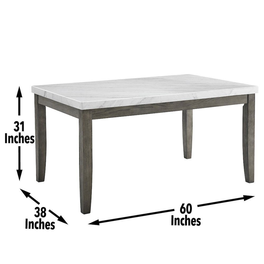 Emily White Marble Top Dining Table. Picture 6