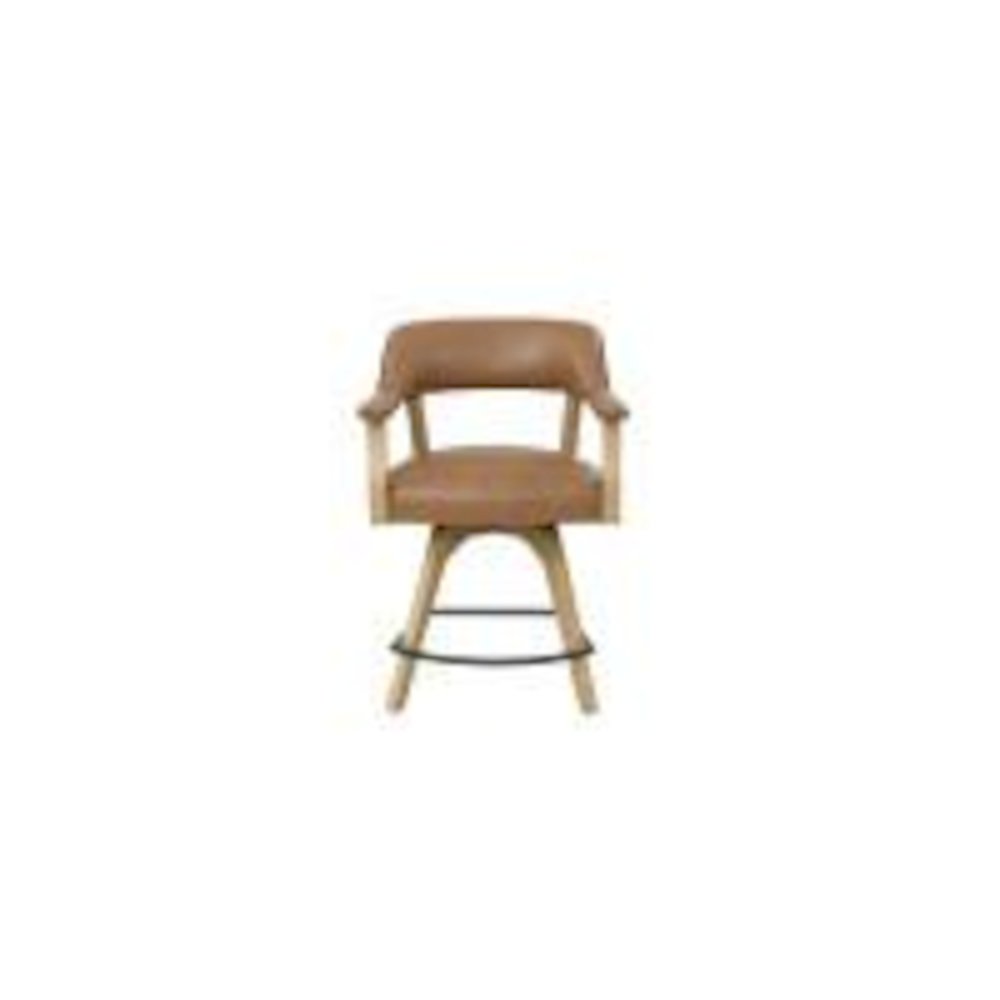Rylie 24" Swivel Counter Chair, Camel Vegan Leather. Picture 2