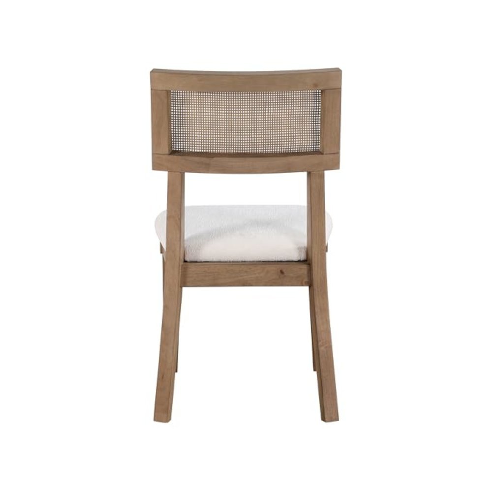 Cane Side Chairs, Upholstered Seat, Wood Trimmed Back, Set of 2. Picture 7