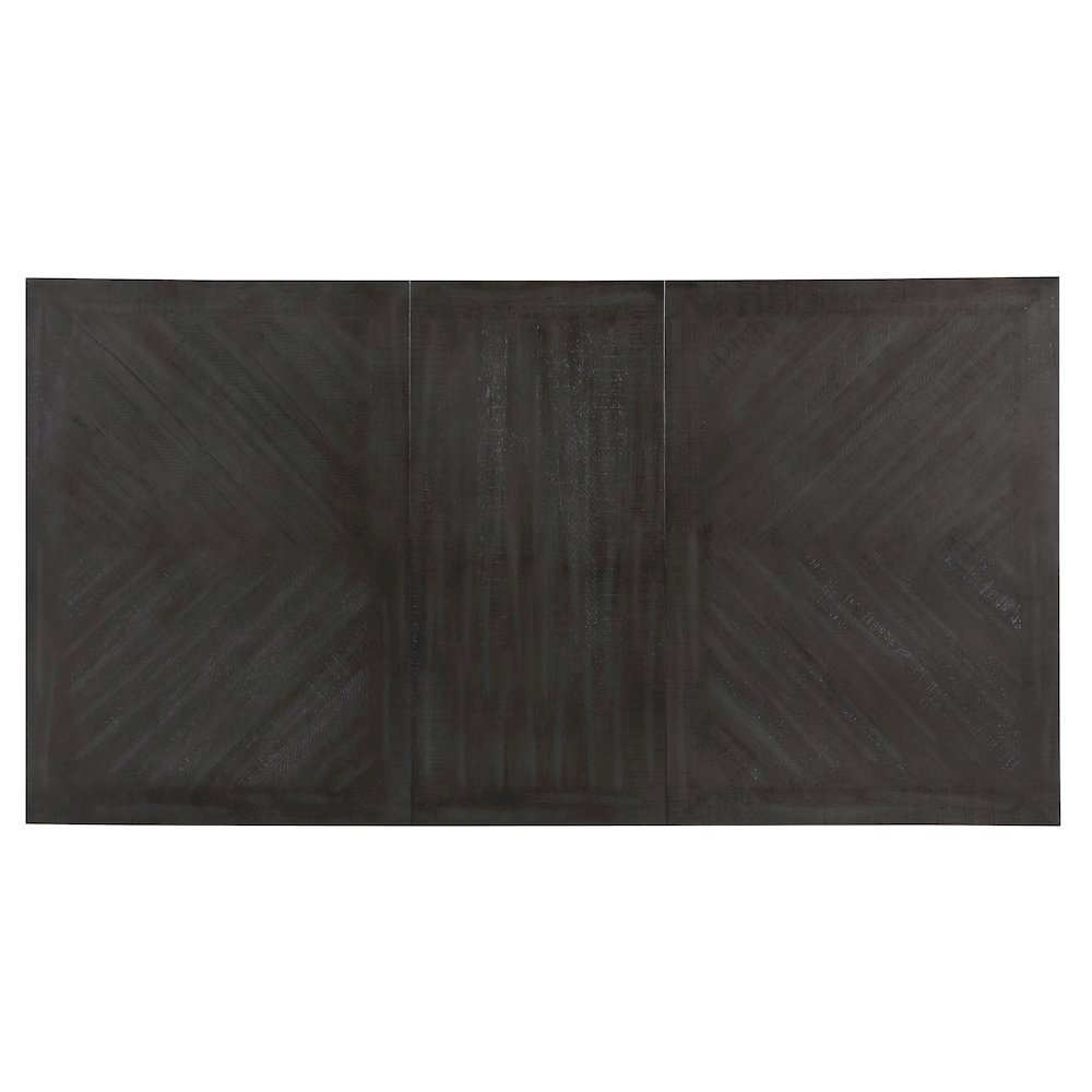 Modern Counter Table, Chevron Pattern Top, Hidden Storage Base, Black. Picture 6